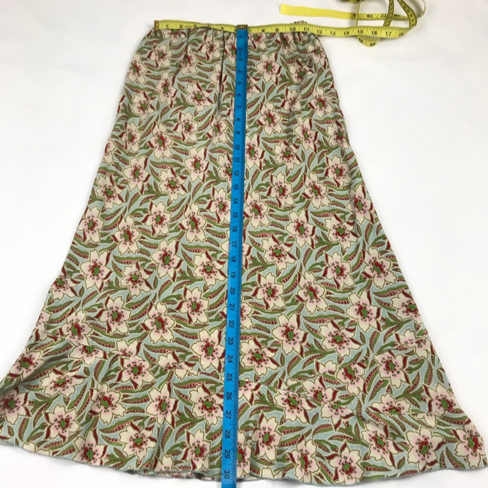 Sundance Floral Silk Midi Skirt Ruffle Hem Boho K - Picture 7 of 7